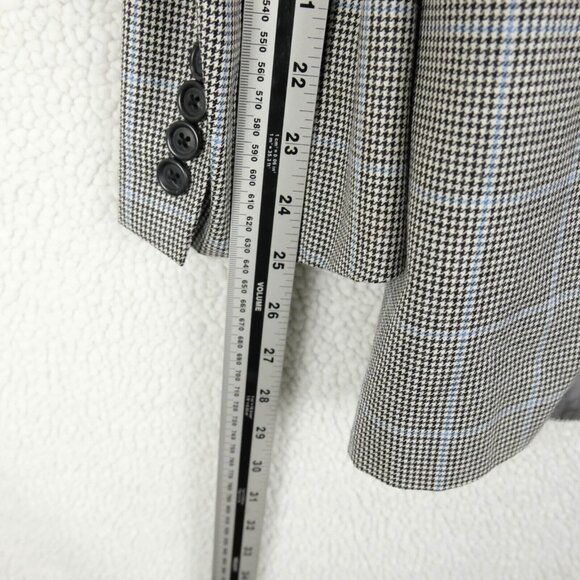 Brooks Brothers Blazer Mens 43R Black White Houndstooth Check Wool Silk - Picture 11 of 16